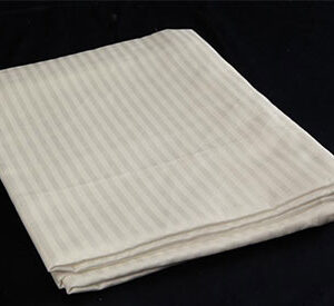 1 cm Satin Striped White 220 TC 100% Cotton Bedsheet & Pillow Cover Set
