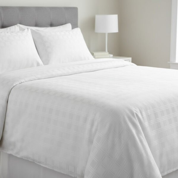 Split Box White 300 TC 100% Cotton Bedsheet & Pillow Cover Set