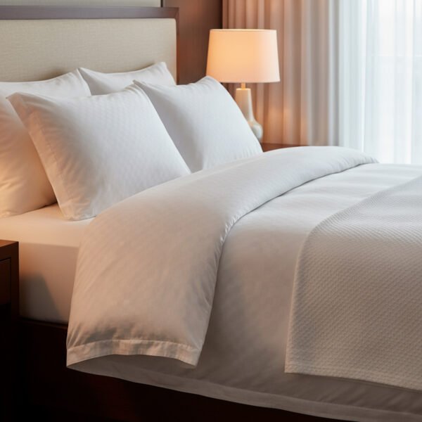 Duvet (Quilt) + Cover (Micro Check White 350 TC 100% Cotton) set