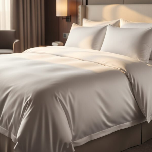 Duvet (Quilt) + Cover (Plain Satin White 400 TC 100% Cotton) set